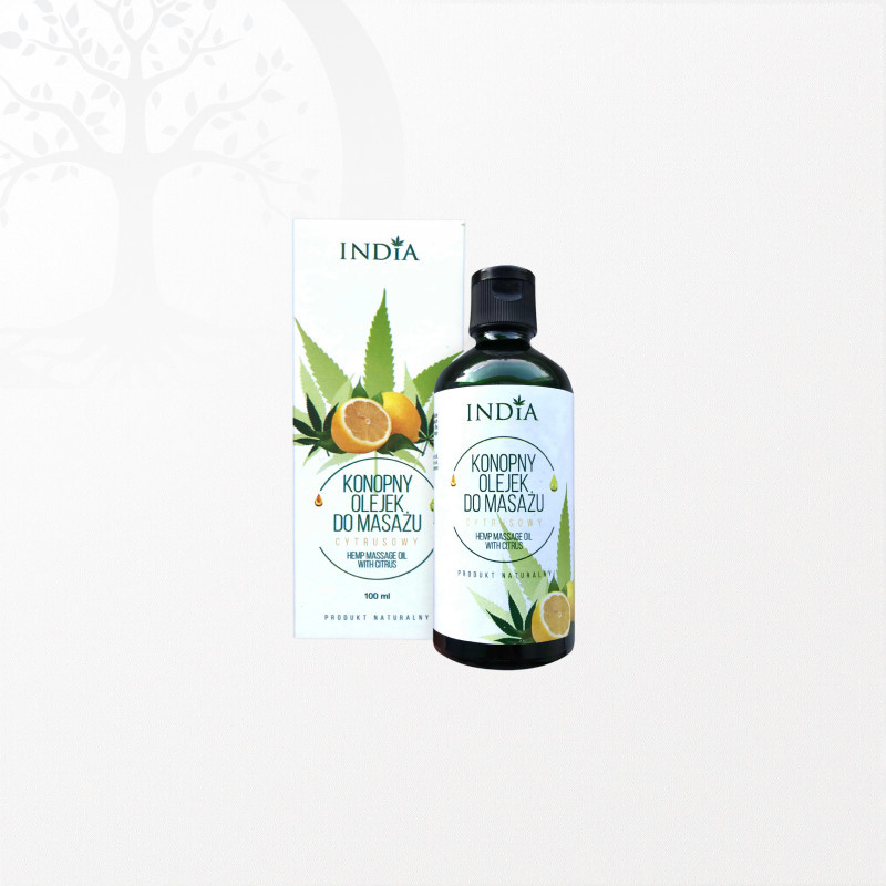 Huile de massage à l'huile de chanvre parfum agrumes