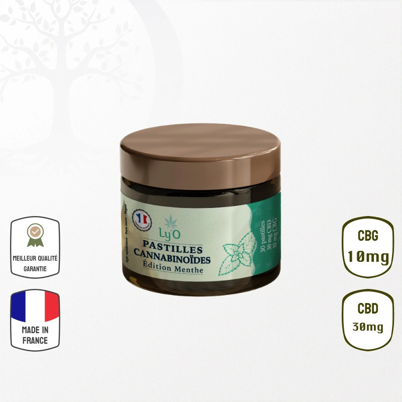 Pastilles Cannabinoïdes CBD & CBG Menthe Ly’O