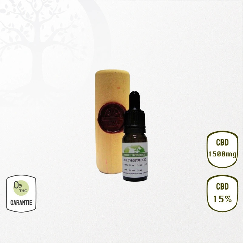 Huile de Chanvre CBD 15 % Broad Spectrum (Sans THC)