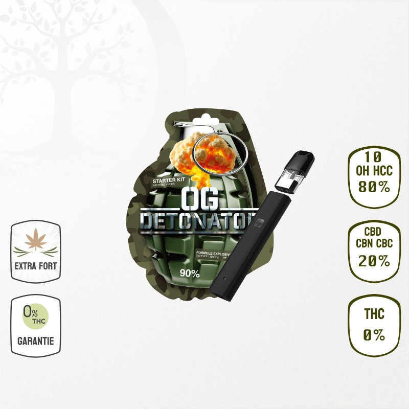 Kit complet Vape OG Detonator  10-OH-HHC (Batterie & Cartouche) - (Sans THC)